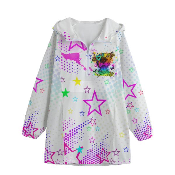 Leichte Regenjacke Hazel – Popart Hundemotiv, 100 % Polyester, Unisex, Staffordshire, AmStaff, Staff, Pitbull, Pit, SOKA, Listenhund